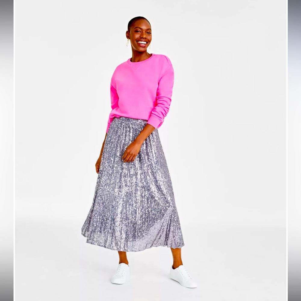 ON 34TH
Women's Sequin Pleated Midi Skirt